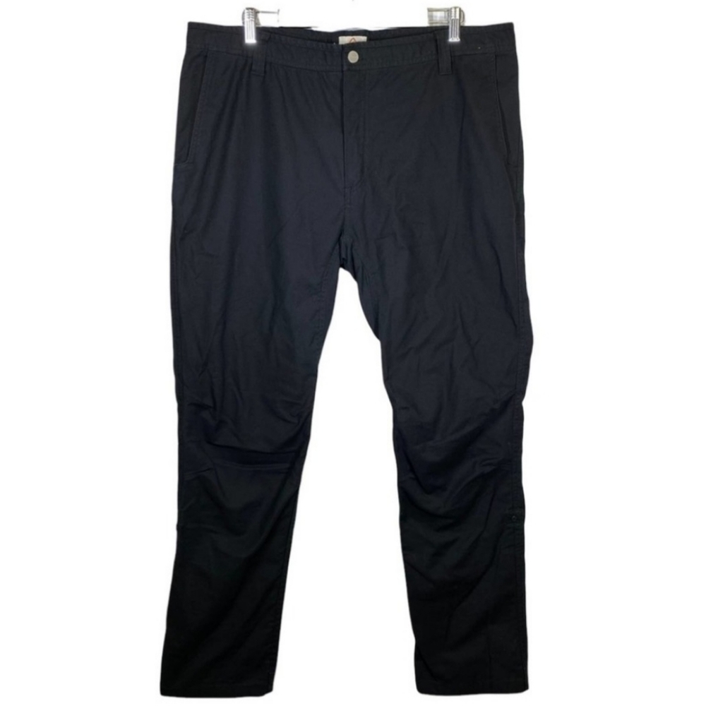 LIVSN Black Canvas Organic Cotton Blend Straight Pants 38 x 32